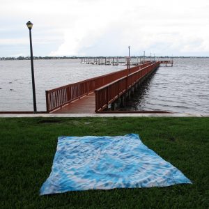EASY SHEET - Aqua Blue Tie Dye - In Grass on Intercoastal Water EASY SHEET - Aqua Blue Tie Dye - In Grass on Intercoastal Water