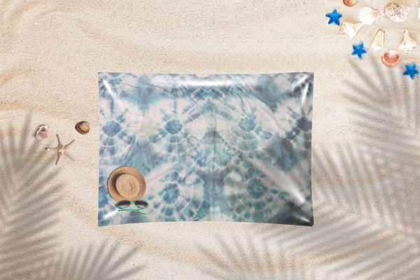 EASY SHEET – AQUA BLUE WITH CIRCLES OF TIE DYE