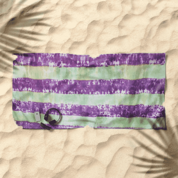 EASY SHEET – Purple and Lime Green Striped Tie Dye