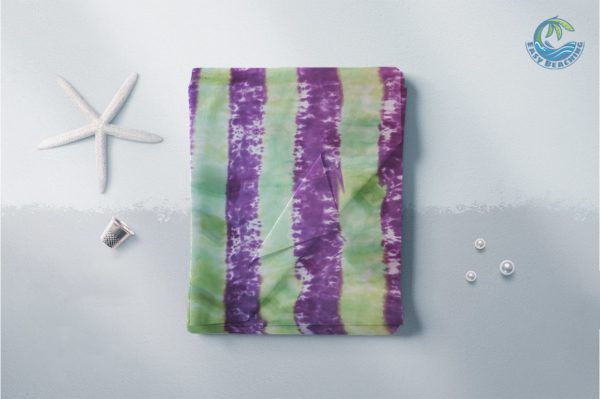 EASY SHEET – Purple and Lime Green Striped Tie Dye - Gift