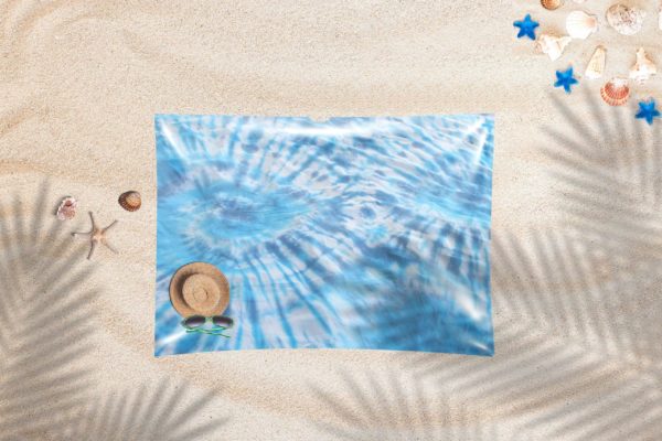 EASY SHEET - Aqua Blue Tie Dye - In sand